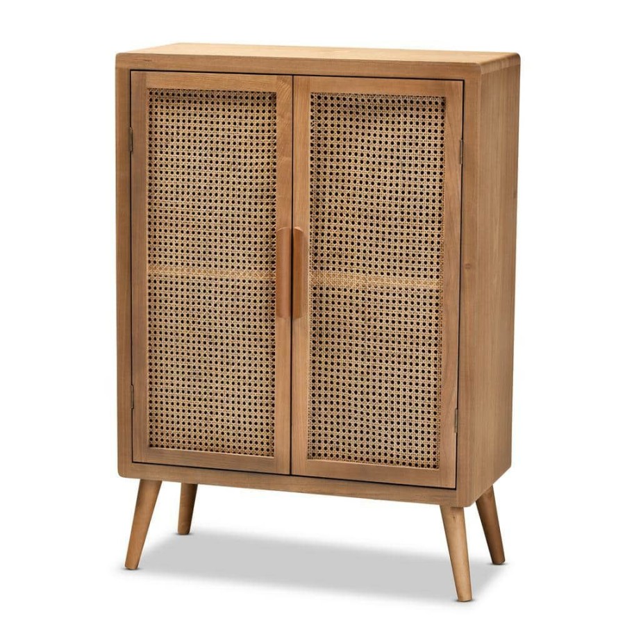 Bar Furniture * | Alina Oak 2-Door Accent Storage Cabinet By Baxton Studio