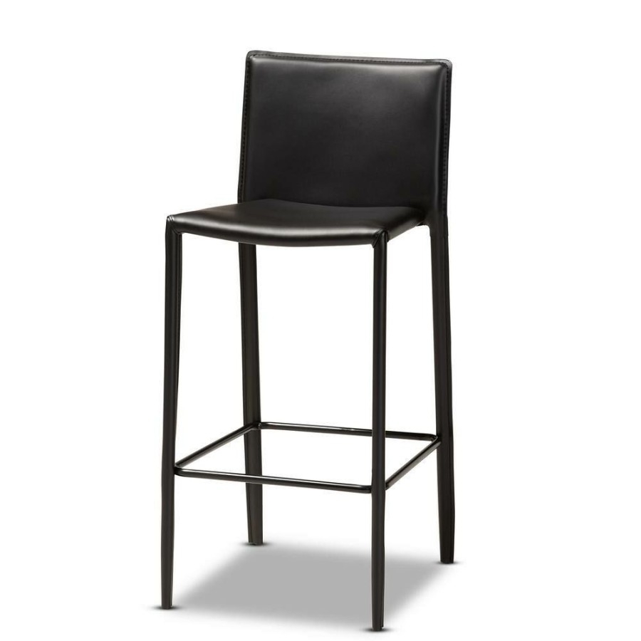 Bar Furniture * | Malcom 30.3 In. Black Bar Stool (Set Of 4) By Baxton Studio