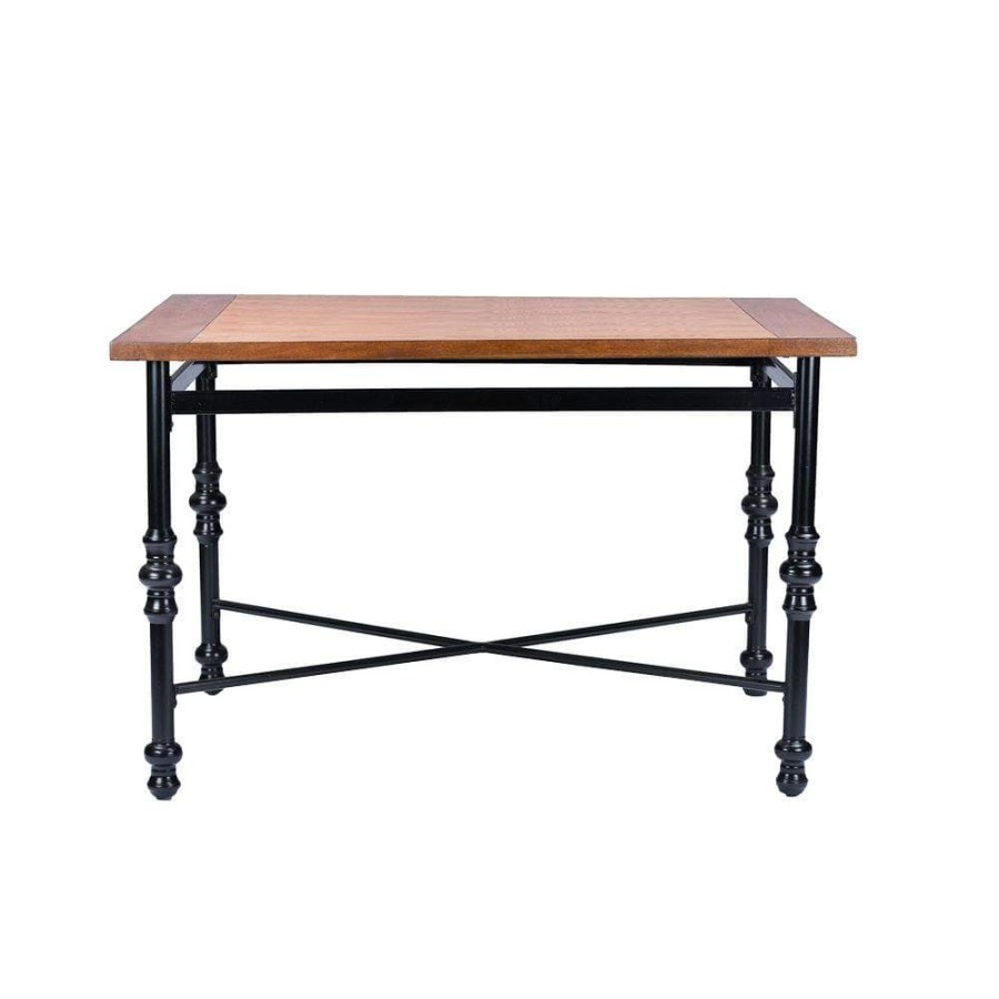 Living Room Furniture * | Broxburn Light Brown Wood And Metal Dining Table By Baxton Studio