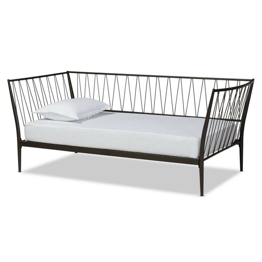 Bedroom Furniture * | Lysa Black Twin Size Daybed By Baxton Studio