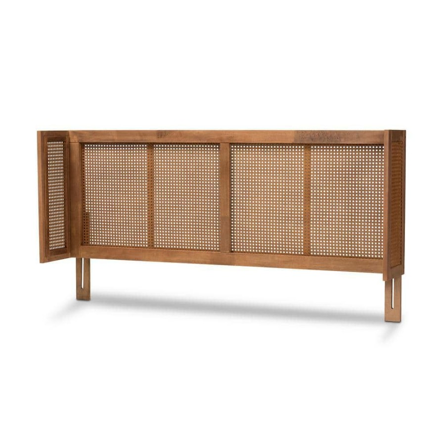 Bedroom Furniture * | Rina Ash Walnut King Headboard By Baxton Studio