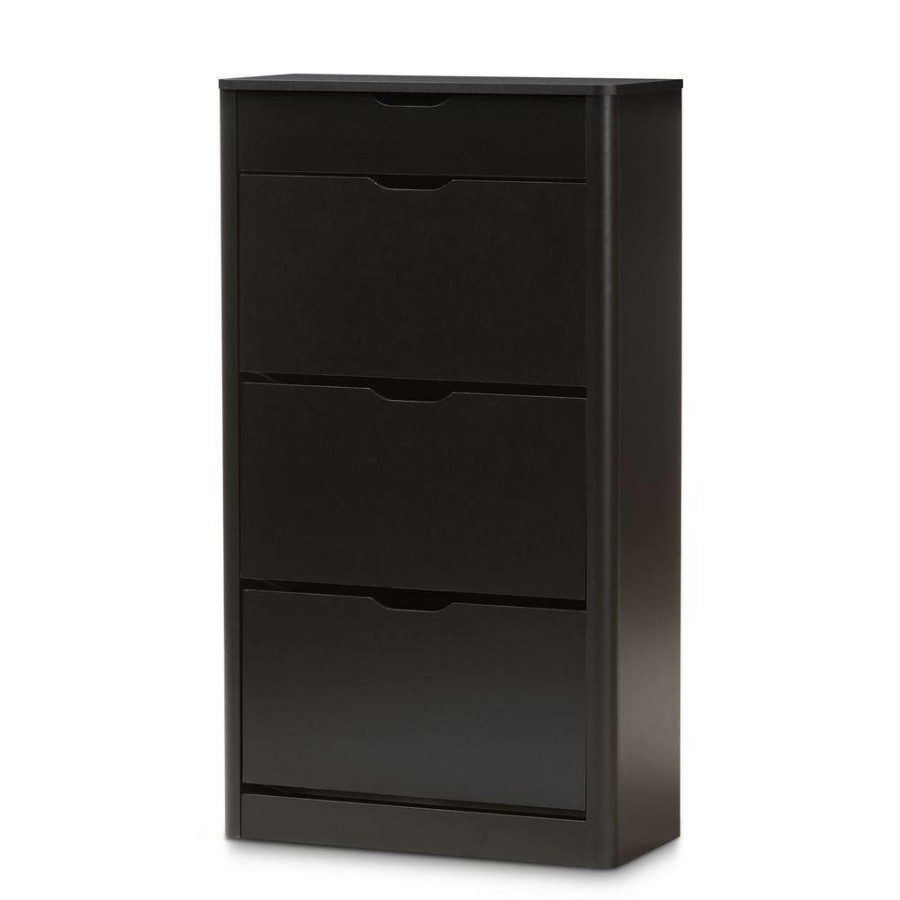 Bar Furniture * | Cayla Black Storage Cabinet By Baxton Studio