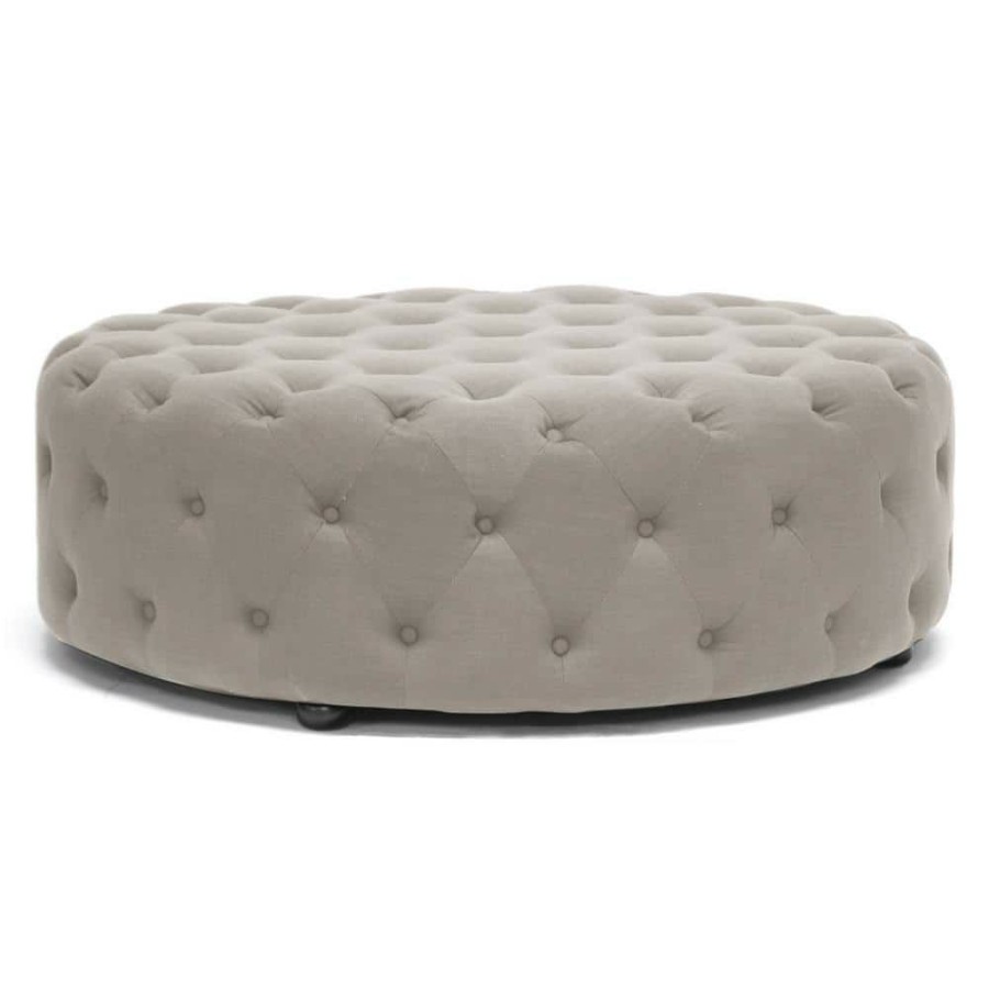 Living Room Furniture * | Cardiff Beige Accent Ottoman By Baxton Studio