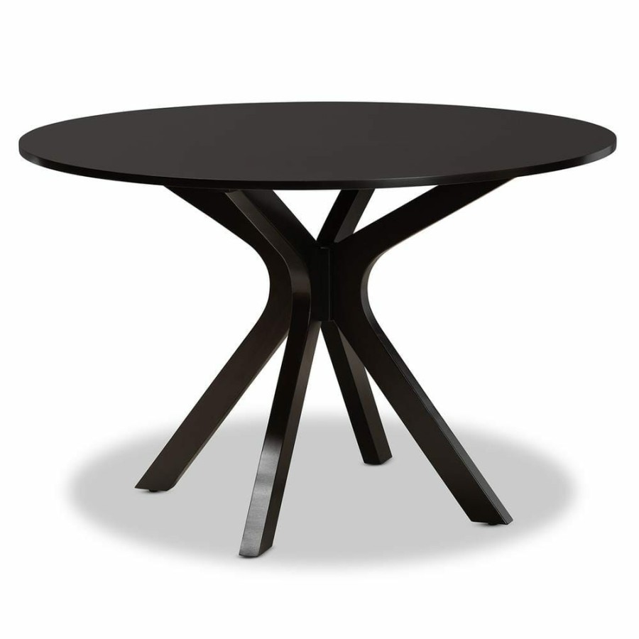 Living Room Furniture * | Kenji Dark Brown 48-In. Dining Table By Baxton Studio