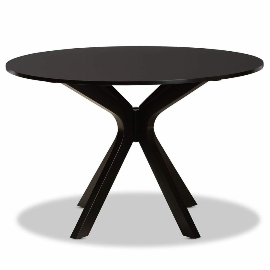 Living Room Furniture * | Kenji Dark Brown 48-In. Dining Table By Baxton Studio