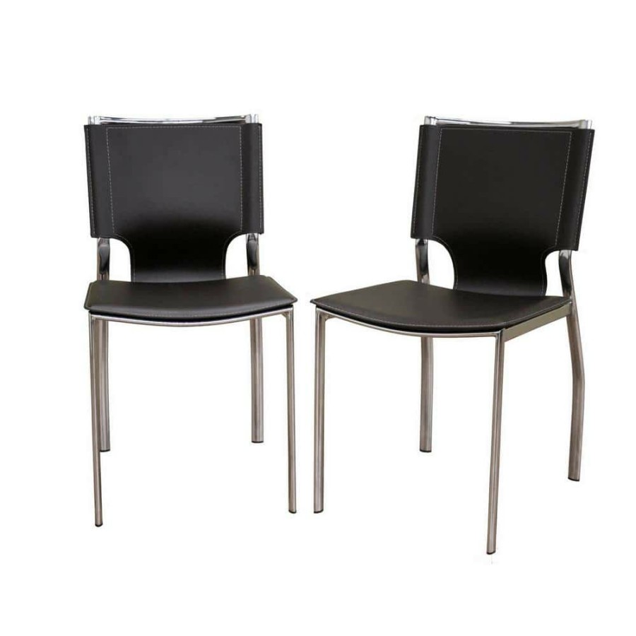 Living Room Furniture * | Montclare Brown Faux Leather Upholstered Dining Chairs (Set Of 2) By Baxton Studio