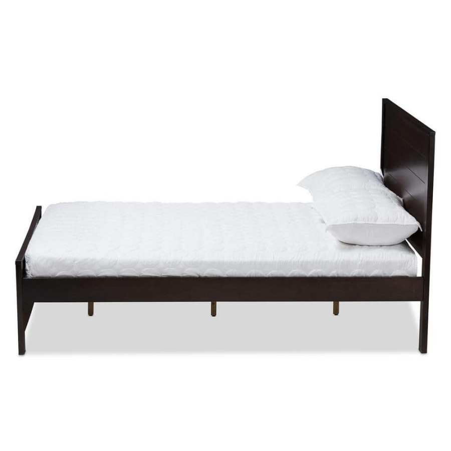 Bedroom Furniture * | Catalina Espresso Brown Full Platform Bed By Baxton Studio