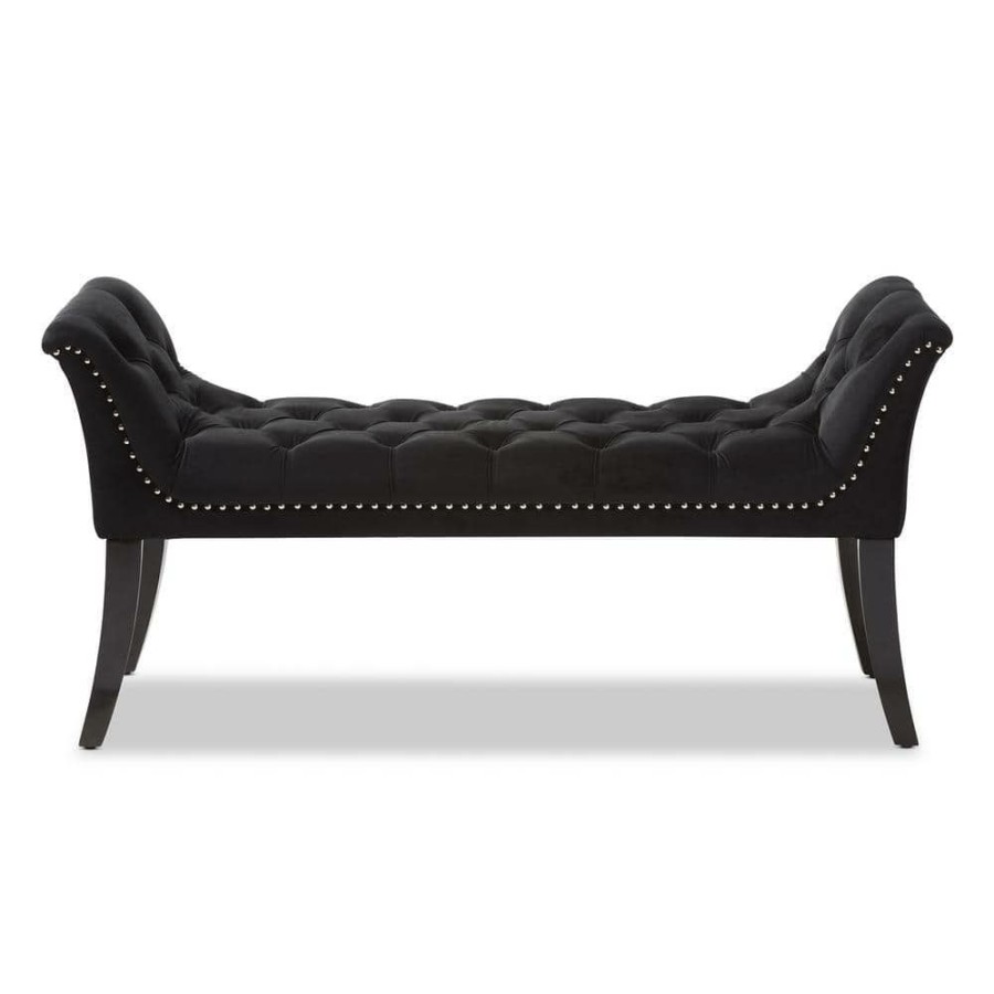 Entryway Furniture * | Chandelle Black Bench By Baxton Studio