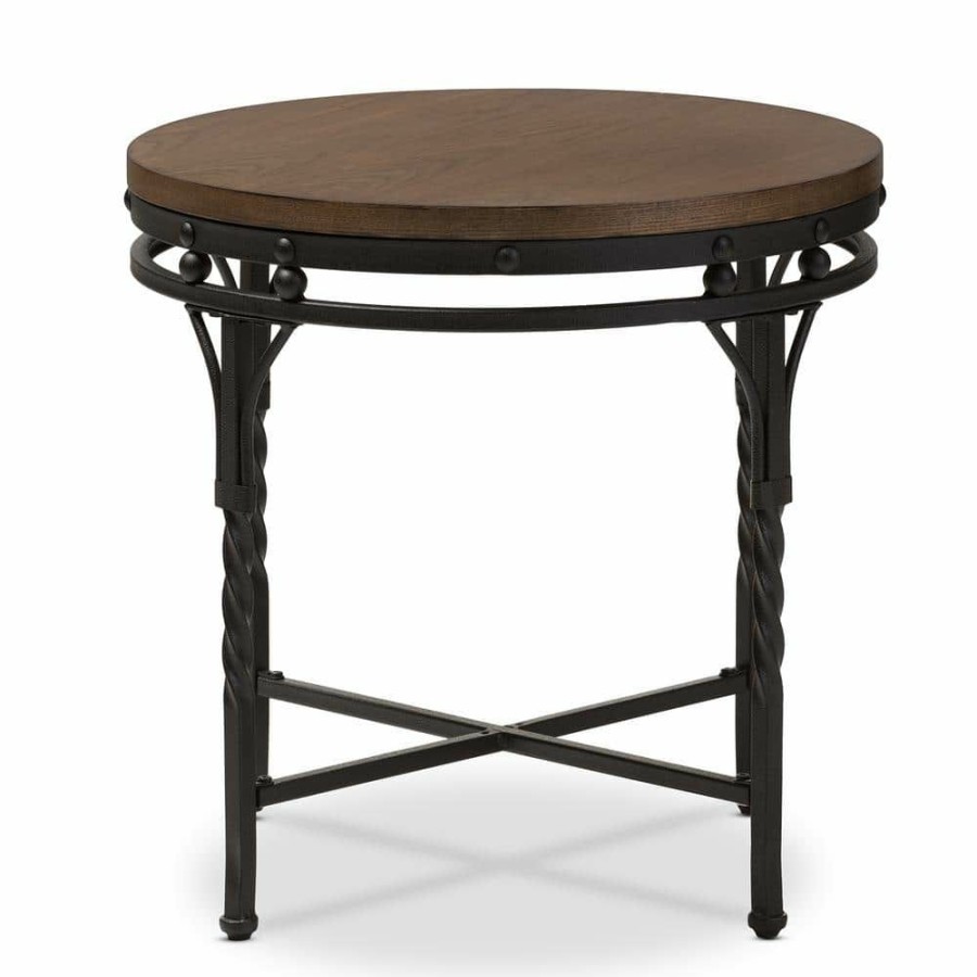 Living Room Furniture * | Austin Medium Brown Wood Finished End Table By Baxton Studio