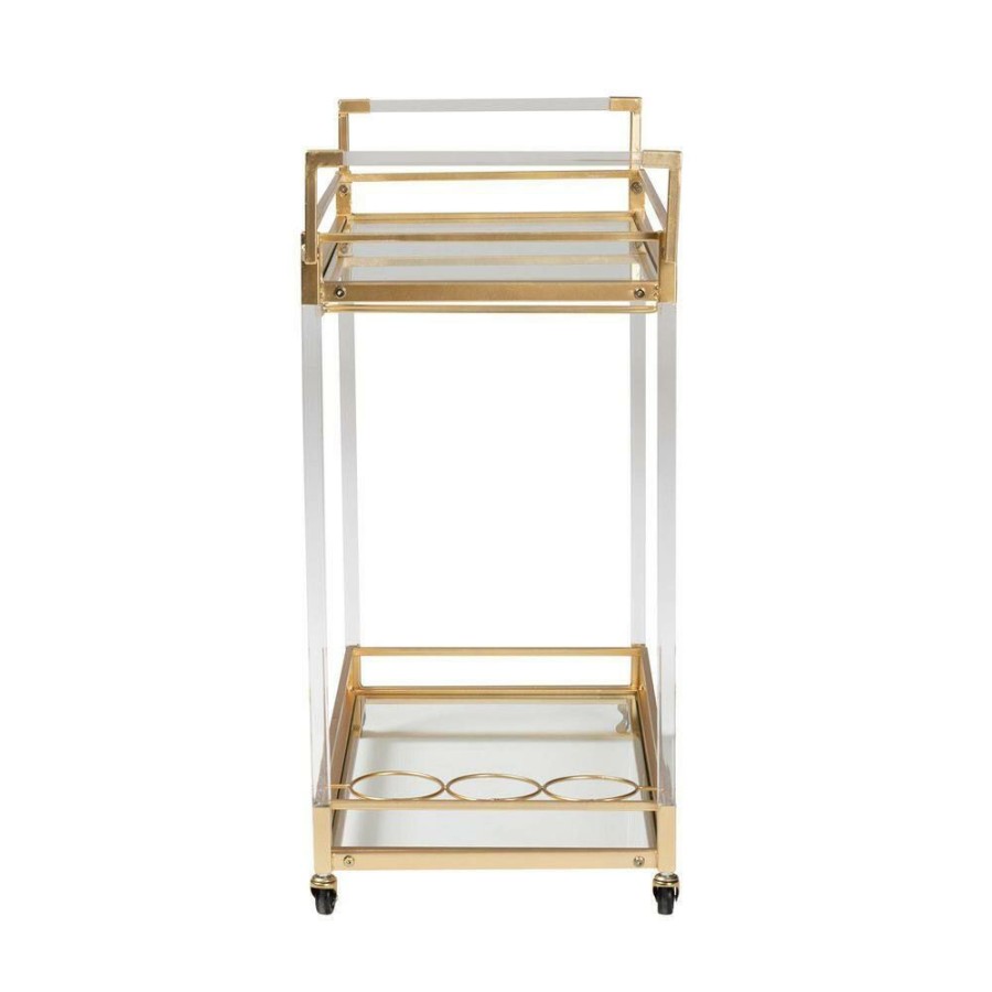 Bar Furniture * | Savannah Gold Wine Cart By Baxton Studio