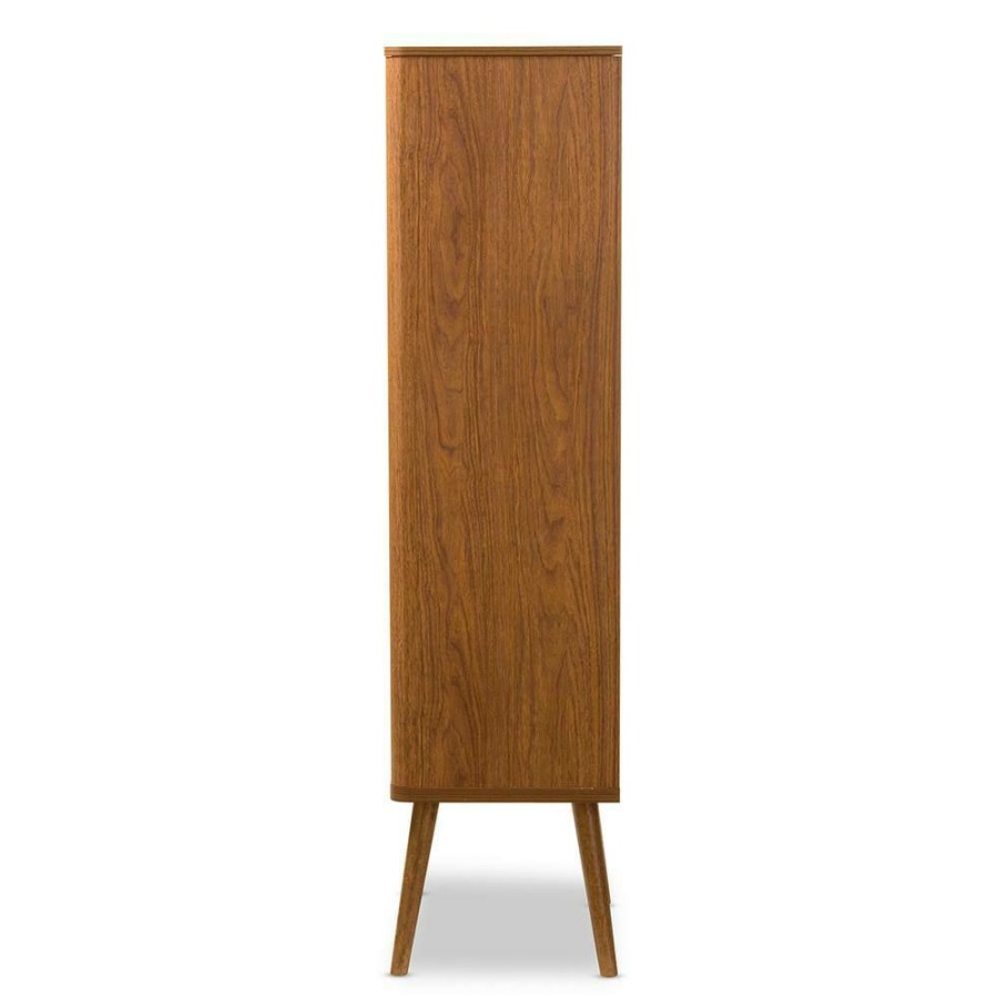 Bar Furniture * | Ellingham Medium Brown Storage Cabinet By Baxton Studio