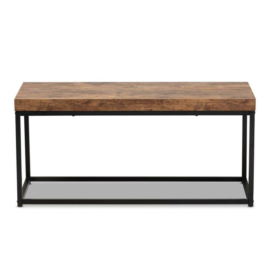 Living Room Furniture * | Bardot Brown Bench (17.7 In. H X 39.4 In. W X 15.7 In. D) By Baxton Studio