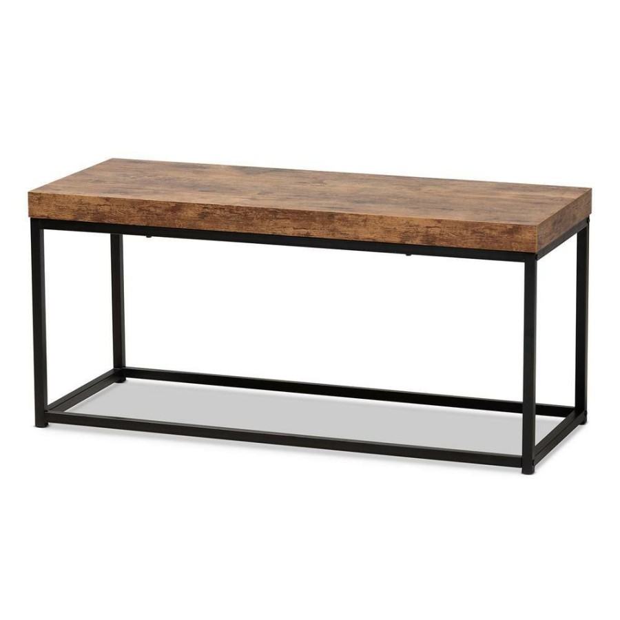 Living Room Furniture * | Bardot Brown Bench (17.7 In. H X 39.4 In. W X 15.7 In. D) By Baxton Studio