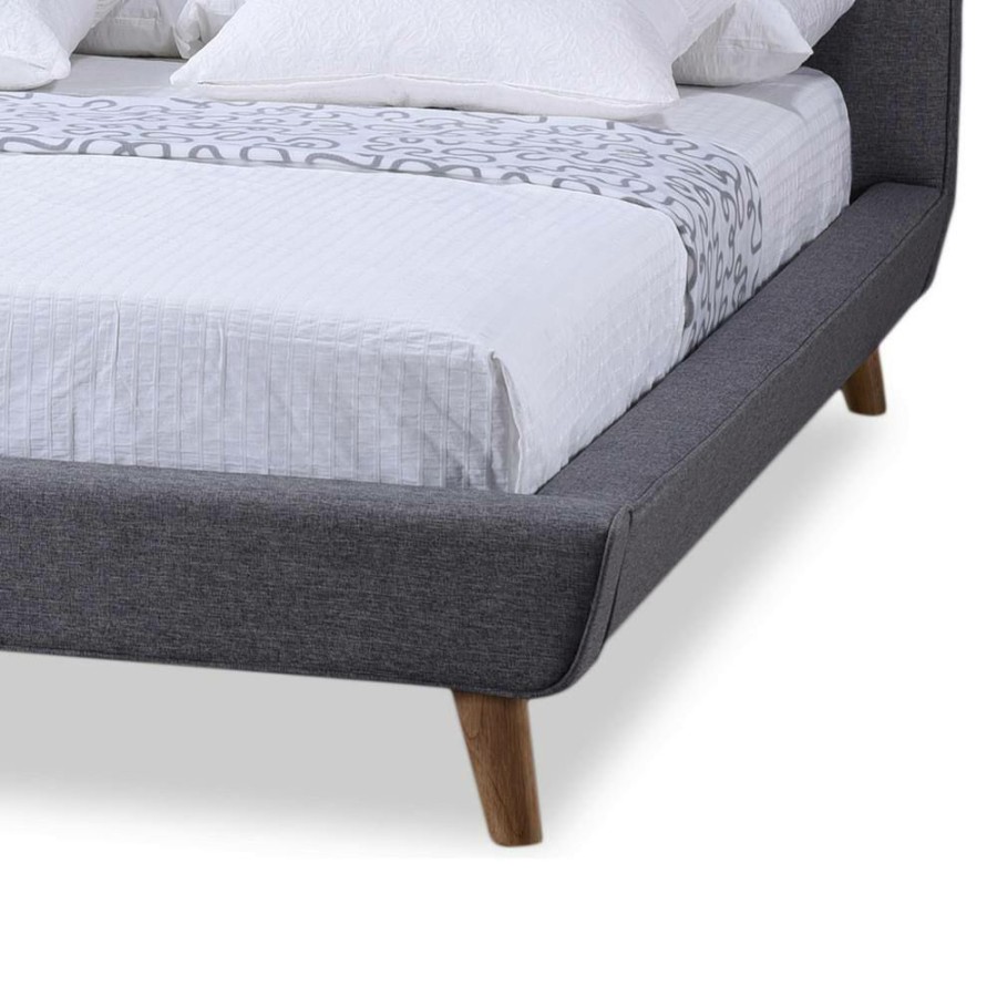 Bedroom Furniture * | Jonesy Gray Full Upholstered Bed By Baxton Studio