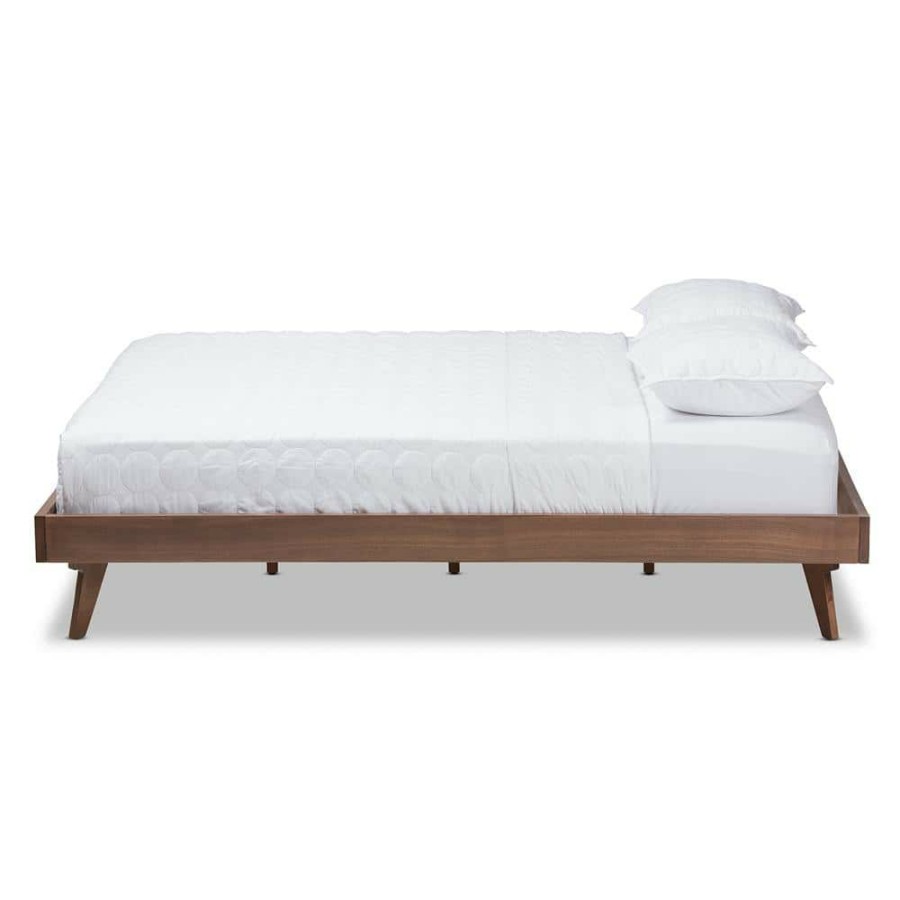 Bedroom Furniture * | Jacob Brown Queen Platform Bed Frame By Baxton Studio