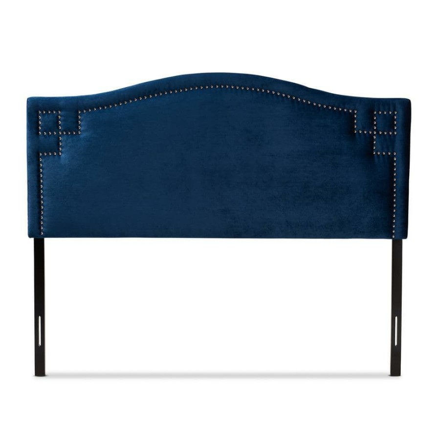 Bedroom Furniture * | Aubrey Royal Blue King Headboard By Baxton Studio