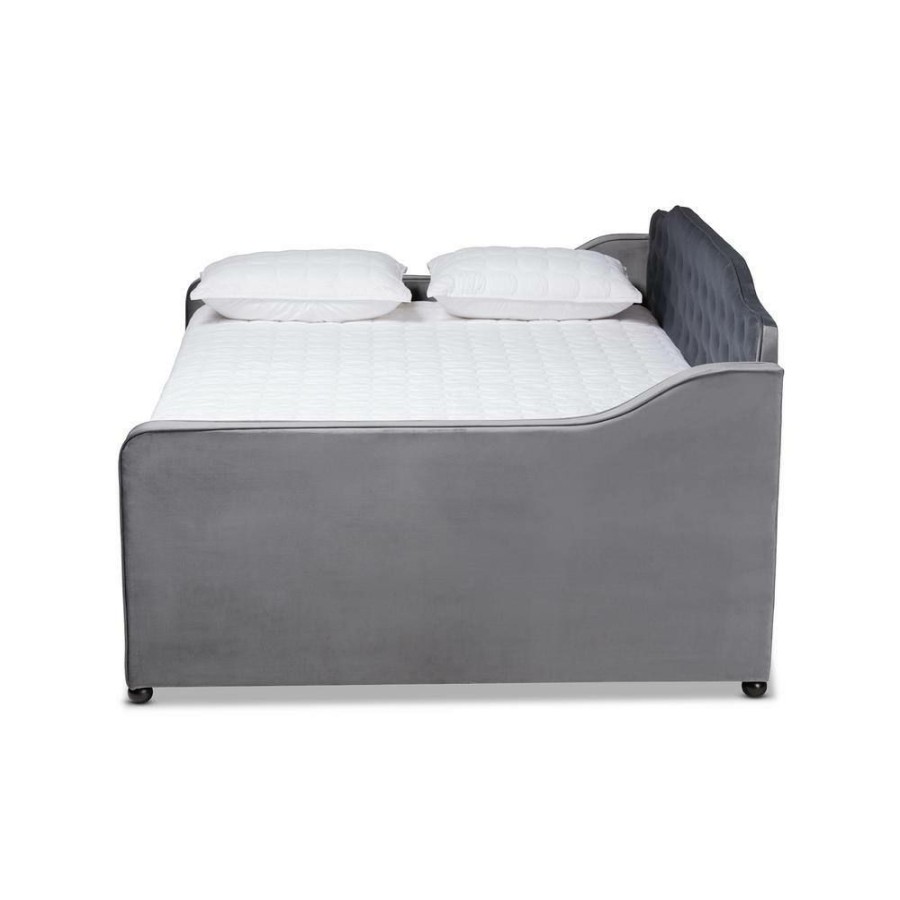 Bedroom Furniture * | Freda Grey Queen Daybed By Baxton Studio