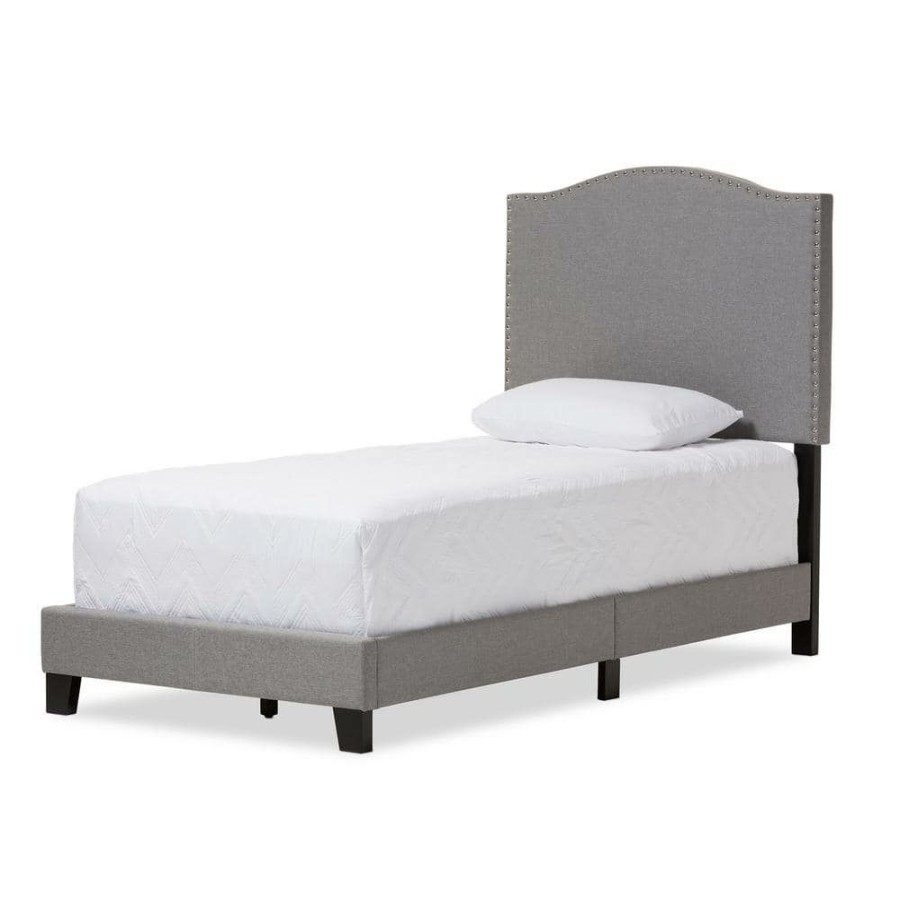 Entryway Furniture * | Benjamin Gray Twin Upholstered Bed By Baxton Studio