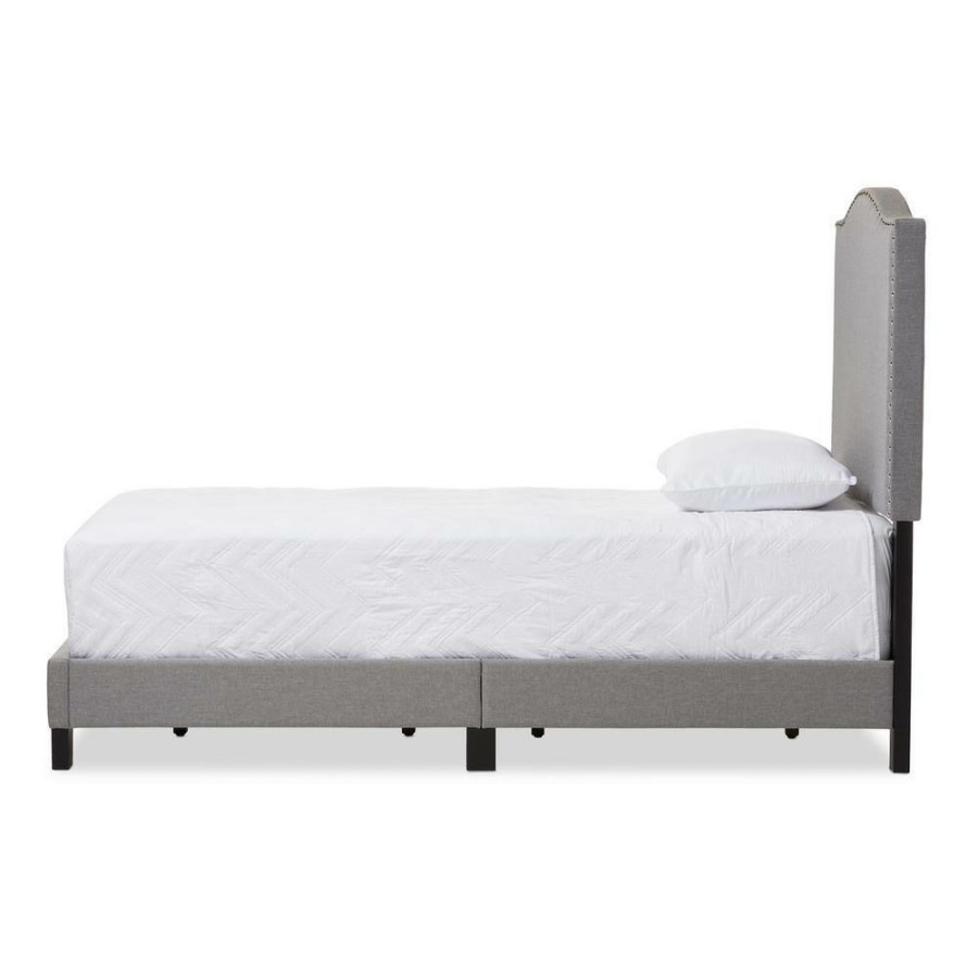 Entryway Furniture * | Benjamin Gray Twin Upholstered Bed By Baxton Studio