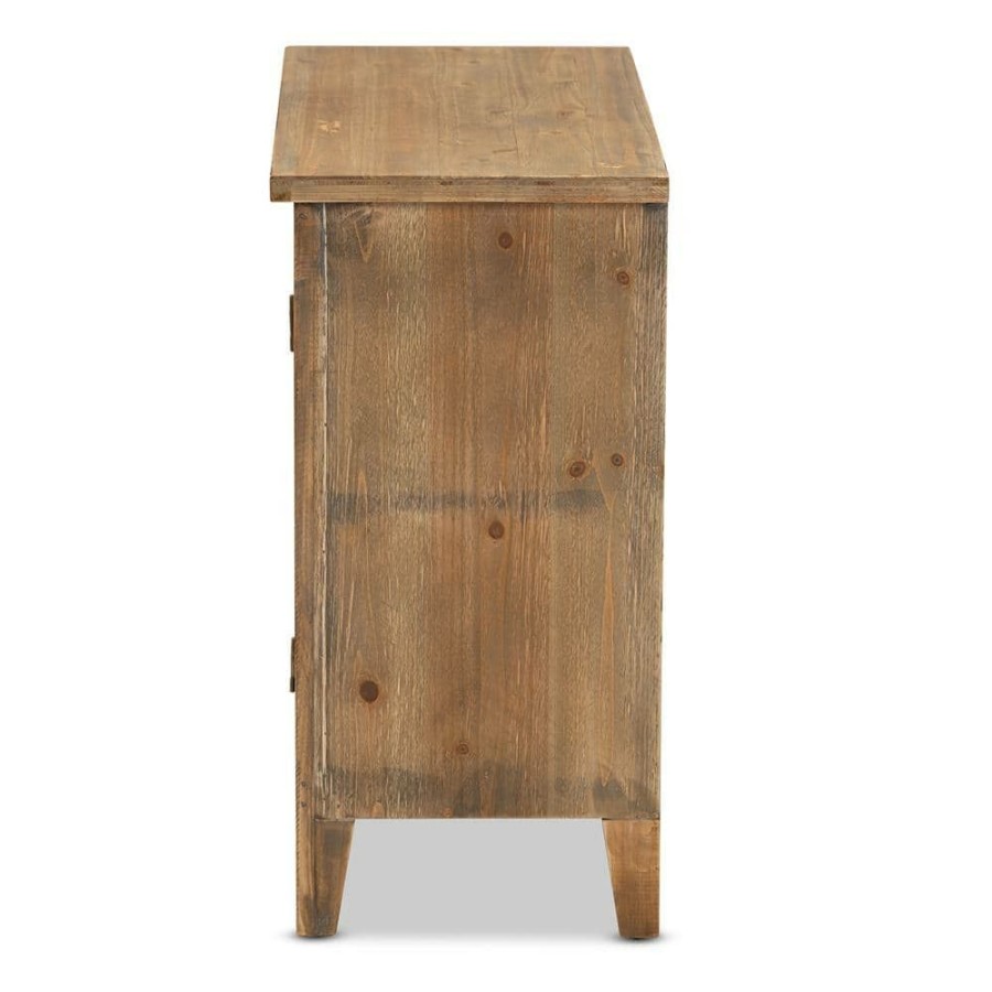 Bar Furniture * | Clement Oak 2-Door Accent Storage Cabinet By Baxton Studio