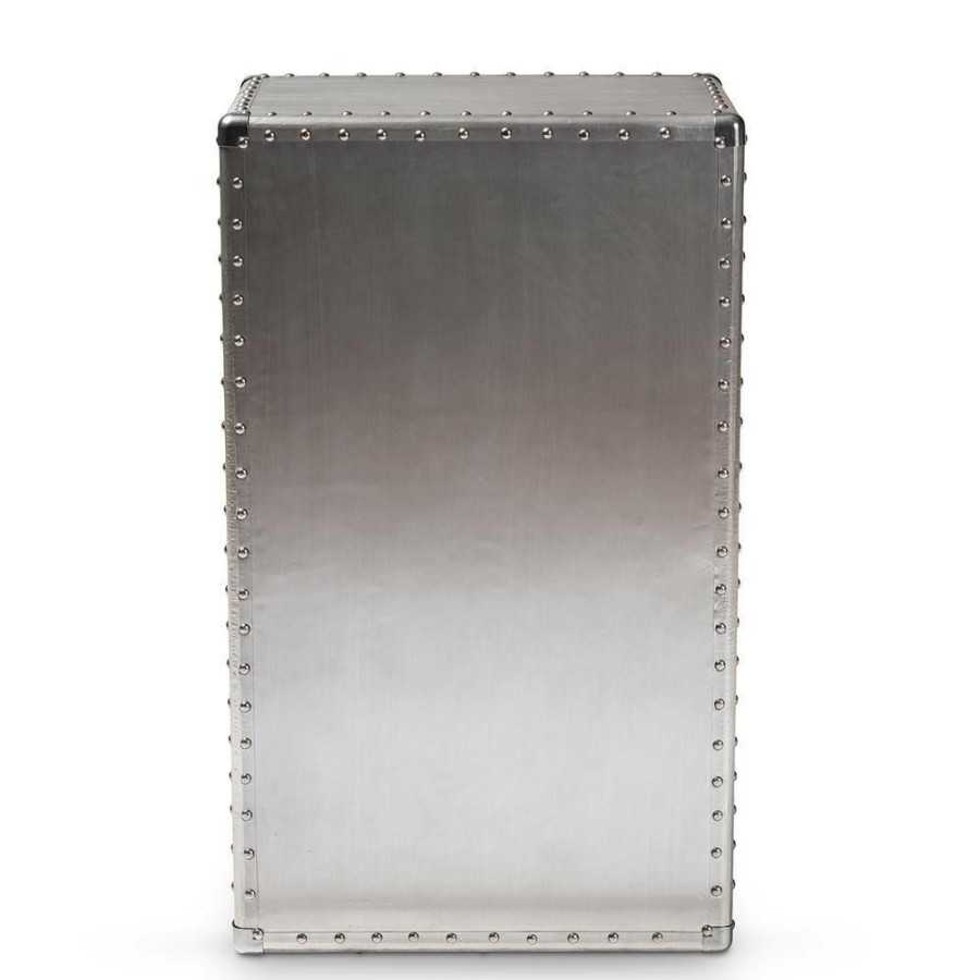 Bar Furniture * | Davet Silver Storage Cabinet By Baxton Studio