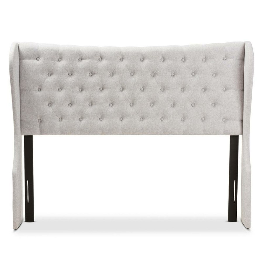 Bedroom Furniture * | Cadence Greyish Beige King Headboard By Baxton Studio