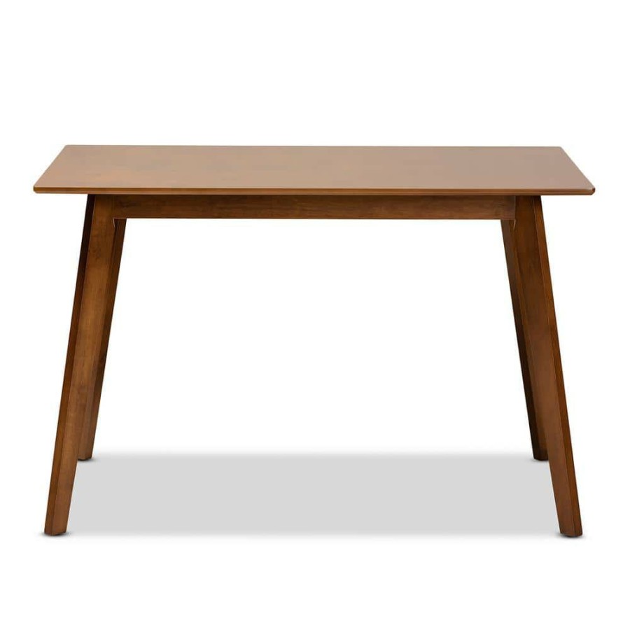 Living Room Furniture * | Maila 47.2 In. Rectangular Walnut Brown Wood Dining Table (Seats 4) By Baxton Studio