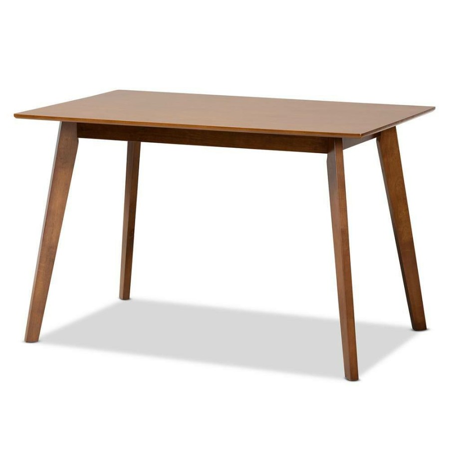 Living Room Furniture * | Maila 47.2 In. Rectangular Walnut Brown Wood Dining Table (Seats 4) By Baxton Studio