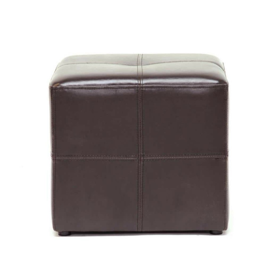 Living Room Furniture * | Nox Dark Brown Accent Ottoman By Baxton Studio