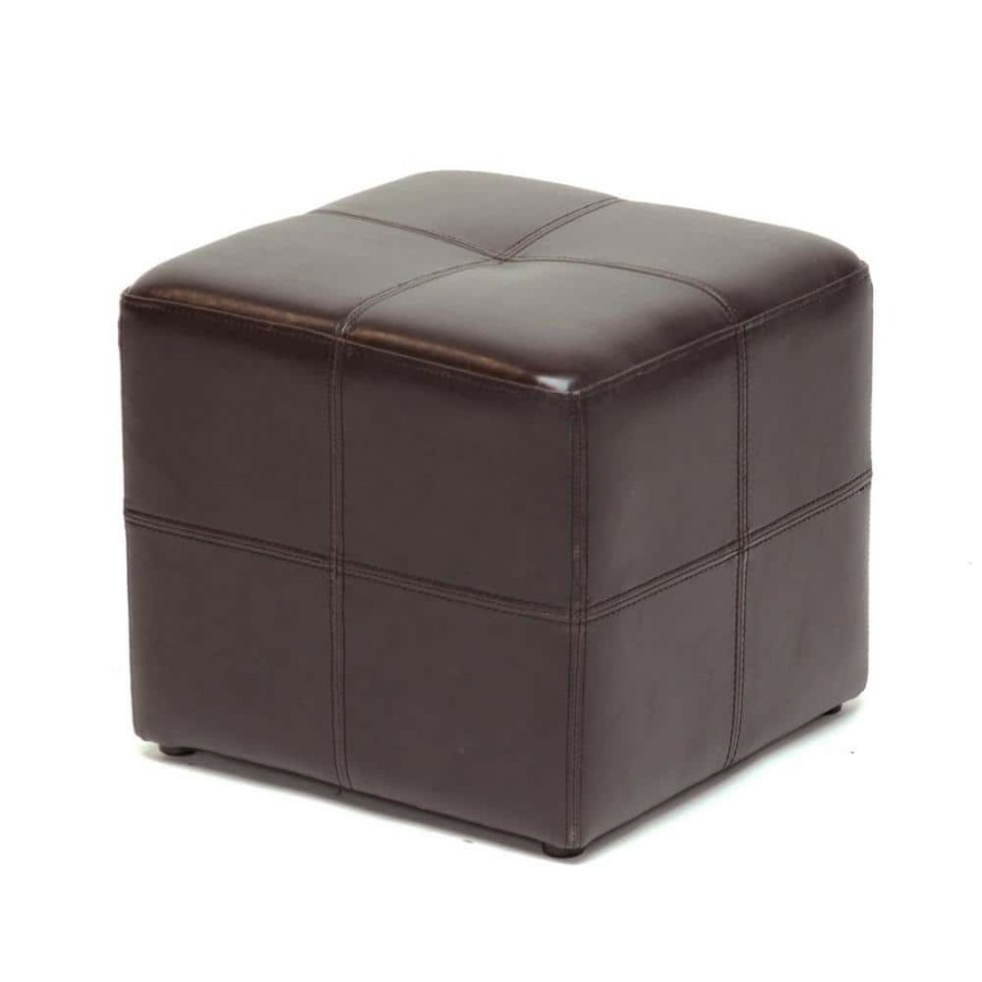 Living Room Furniture * | Nox Dark Brown Accent Ottoman By Baxton Studio