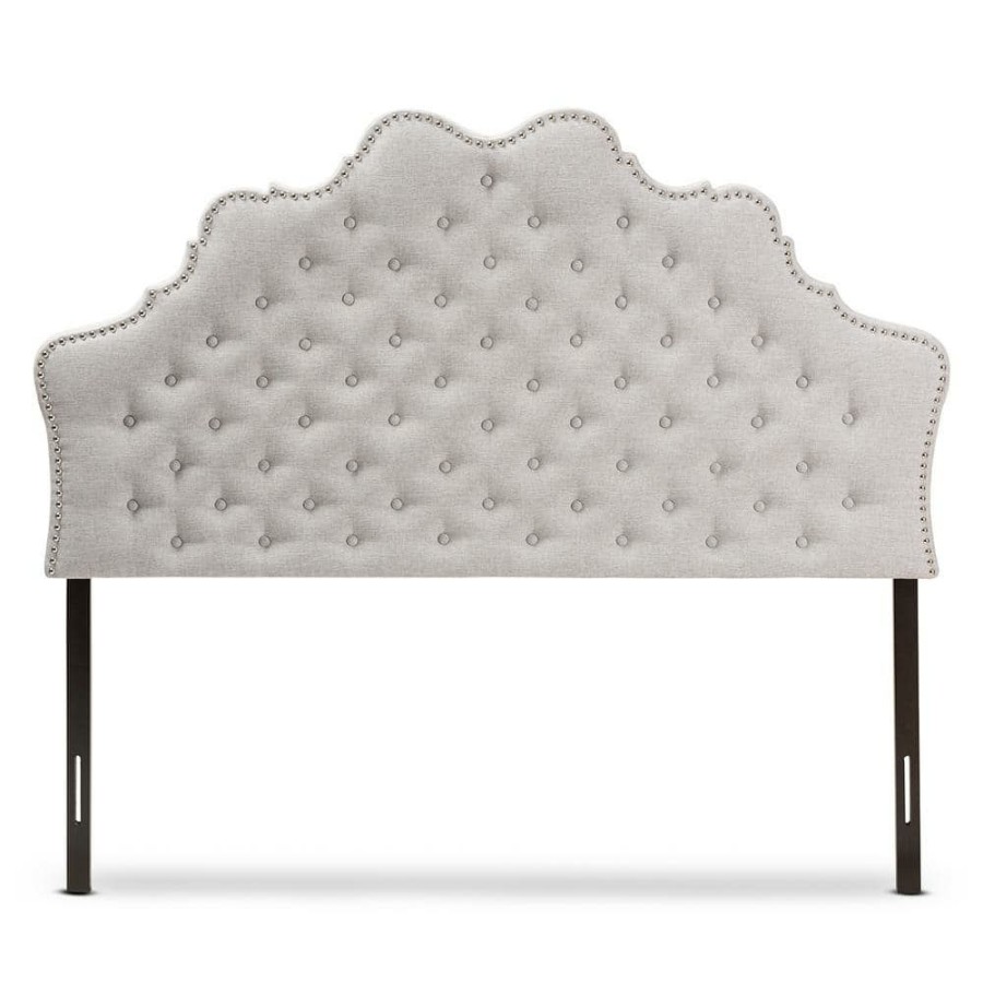 Bedroom Furniture * | Hilda Beige Queen Headboard By Baxton Studio