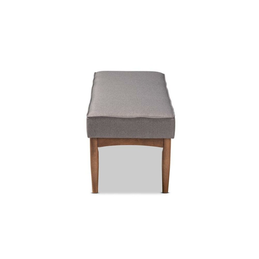 Entryway Furniture * | Arvid Gray Fabric Dining Bench By Baxton Studio