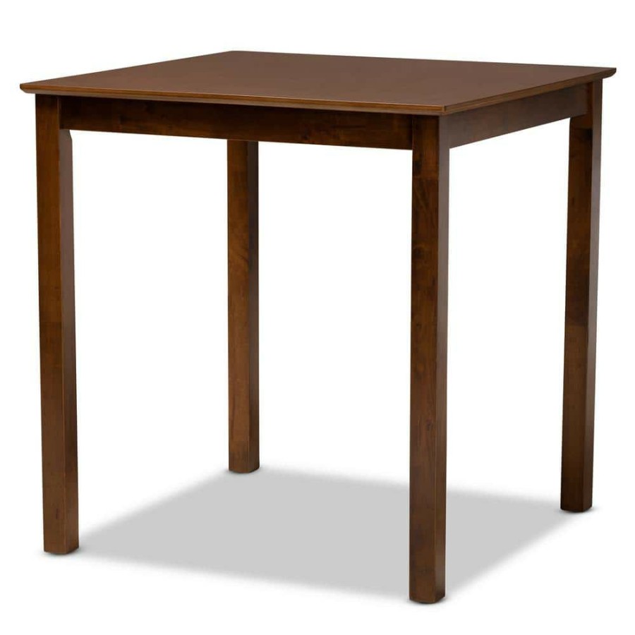 Bar Furniture * | Lenoir Walnut Pub Table By Baxton Studio